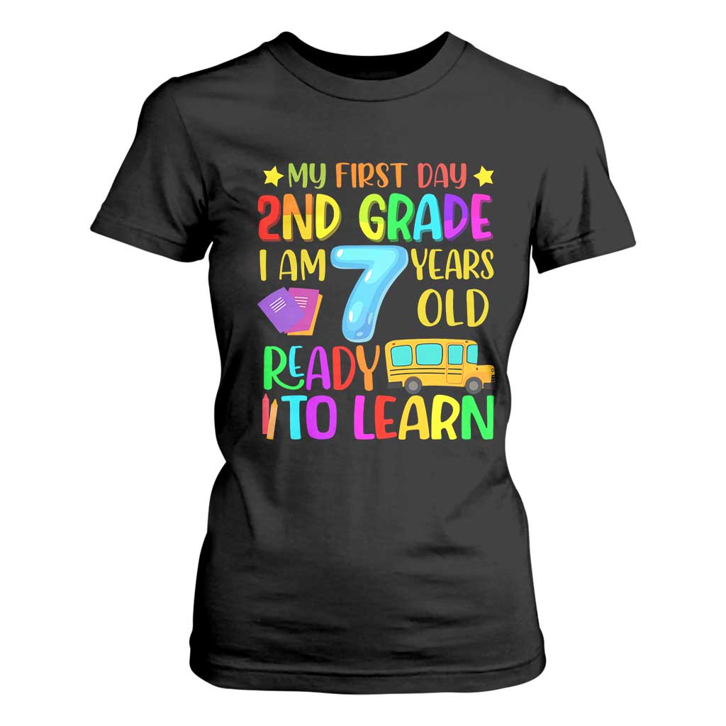 My First Day of 2nd Grade T Shirt For Women Ready to Learn Back to School