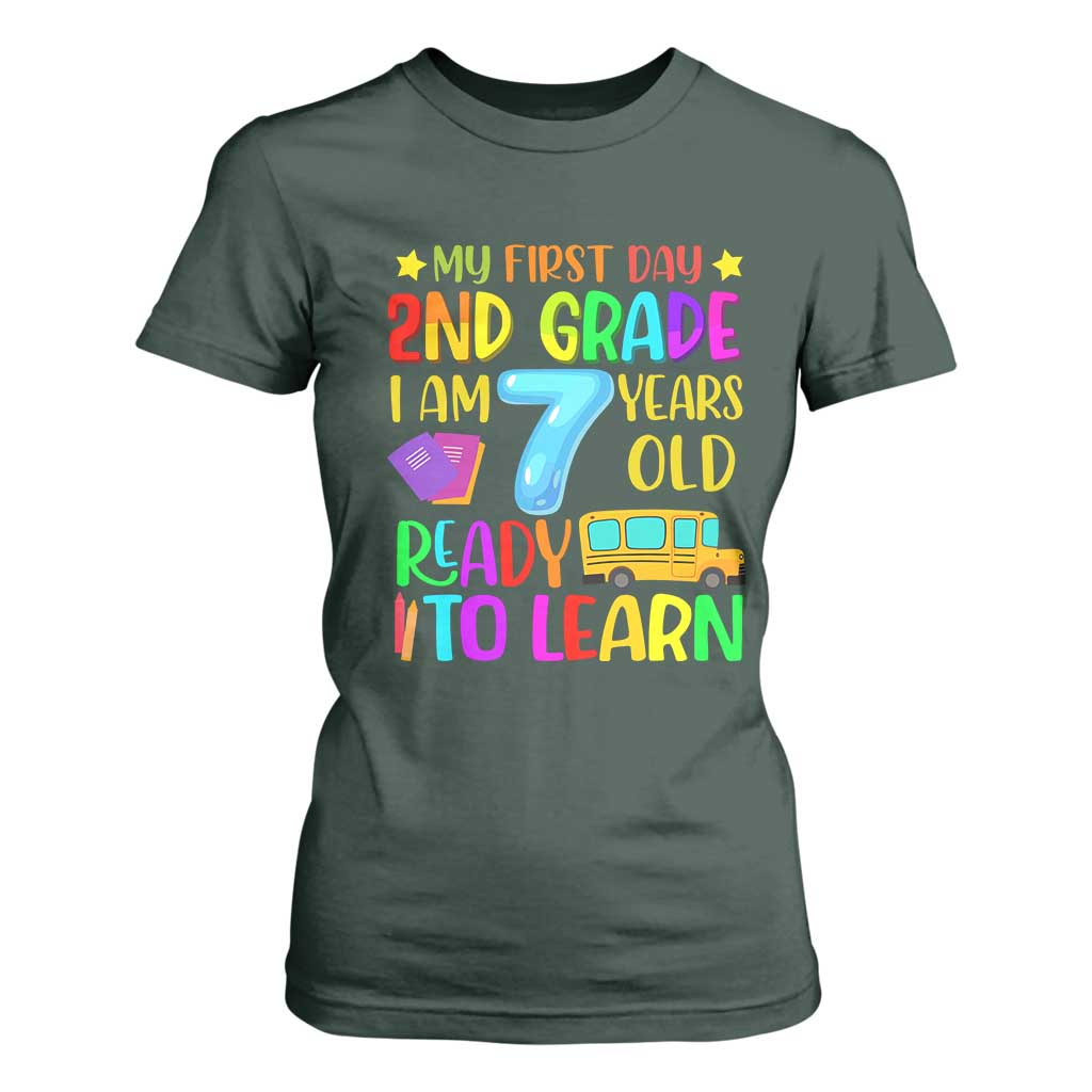 My First Day of 2nd Grade T Shirt For Women Ready to Learn Back to School