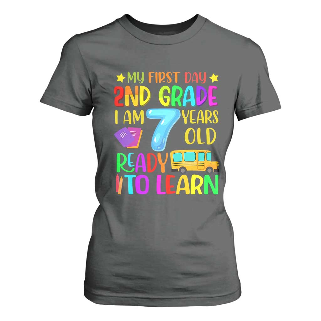 My First Day of 2nd Grade T Shirt For Women Ready to Learn Back to School
