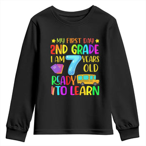 My First Day of 2nd Grade Youth Sweatshirt Ready to Learn Back to School