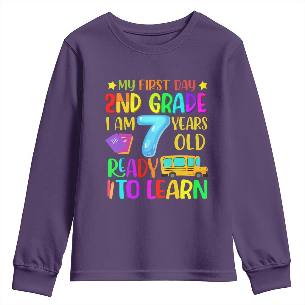 My First Day of 2nd Grade Youth Sweatshirt Ready to Learn Back to School