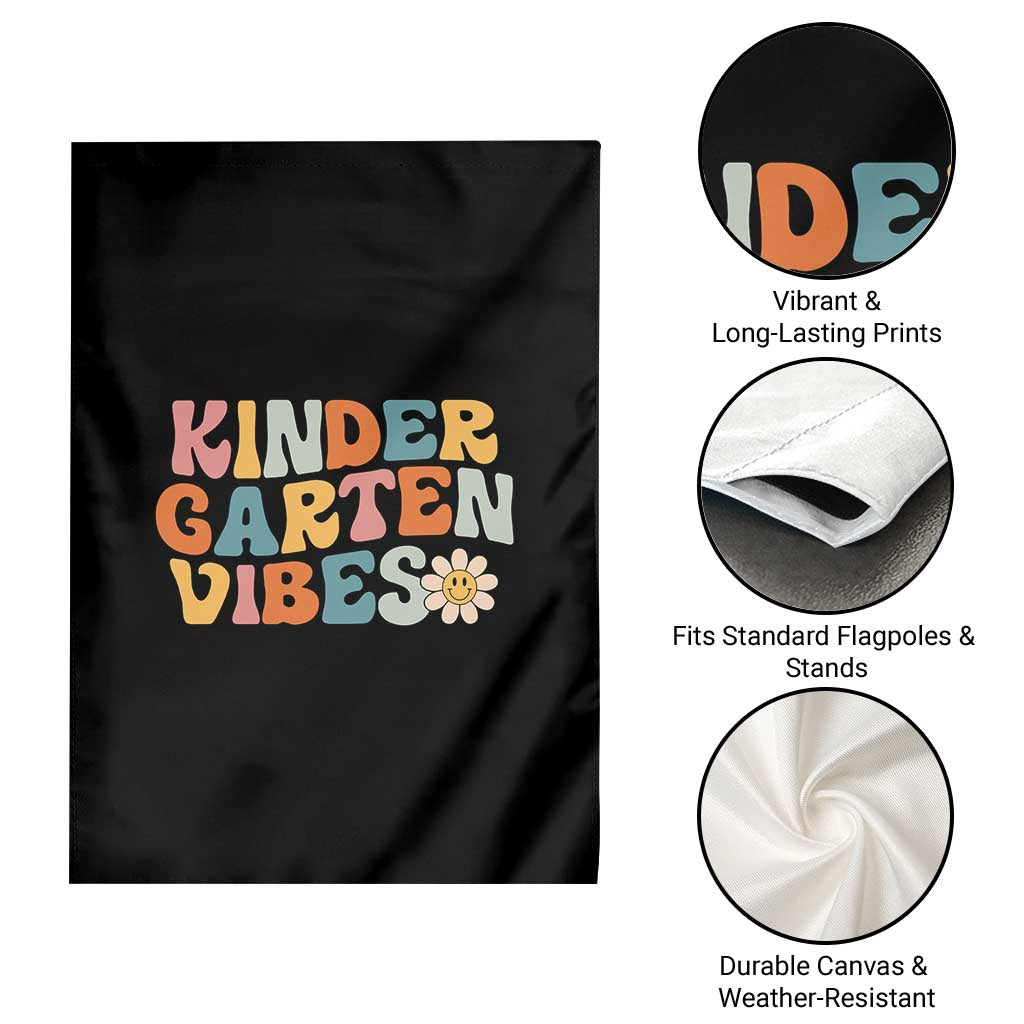 Retro Kindergarten Vibes Garden Flag Cute Kinder Crew First Day of School
