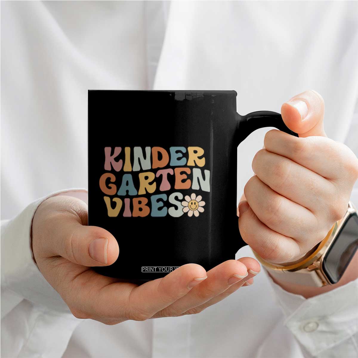 Retro Kindergarten Vibes Coffee Mug Cute Kinder Crew First Day of School