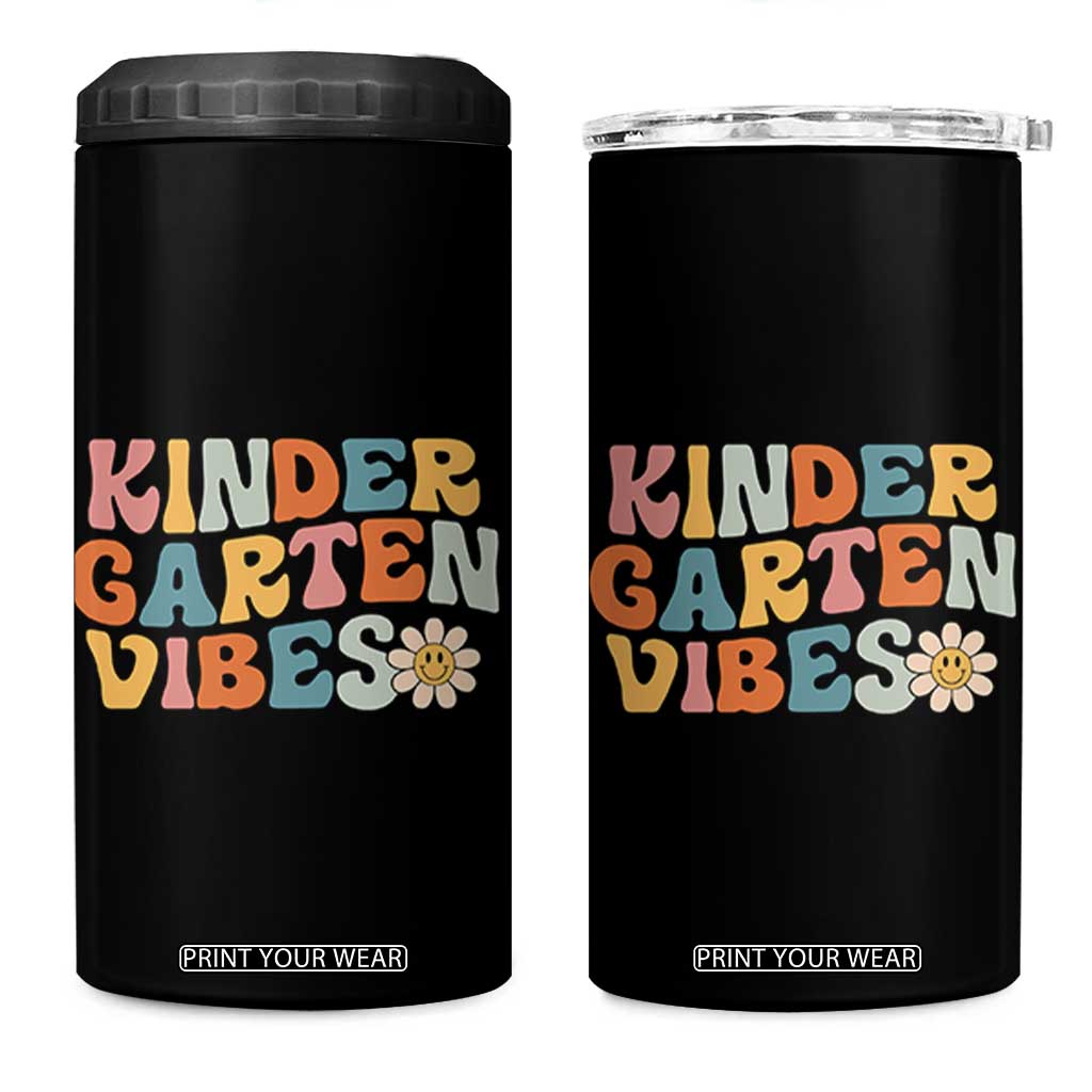 Retro Kindergarten Vibes 4 in 1 Can Cooler Tumbler Cute Kinder Crew First Day of School