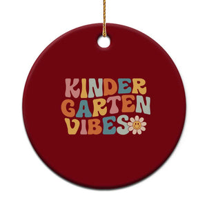Retro Kindergarten Vibes Ceramic Ornament Cute Kinder Crew First Day of School