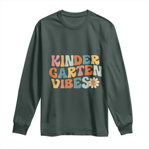 Retro Kindergarten Vibes Long Sleeve Shirt Cute Kinder Crew First Day of School