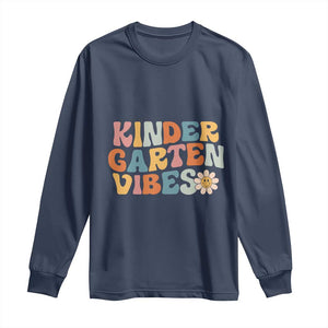 Retro Kindergarten Vibes Long Sleeve Shirt Cute Kinder Crew First Day of School