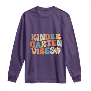 Retro Kindergarten Vibes Long Sleeve Shirt Cute Kinder Crew First Day of School