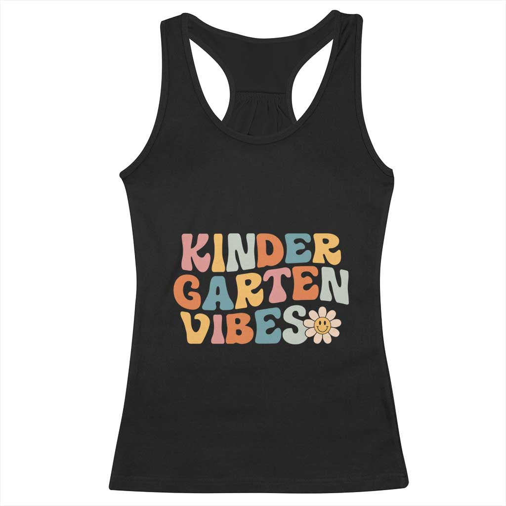 Retro Kindergarten Vibes Racerback Tank Top Cute Kinder Crew First Day of School