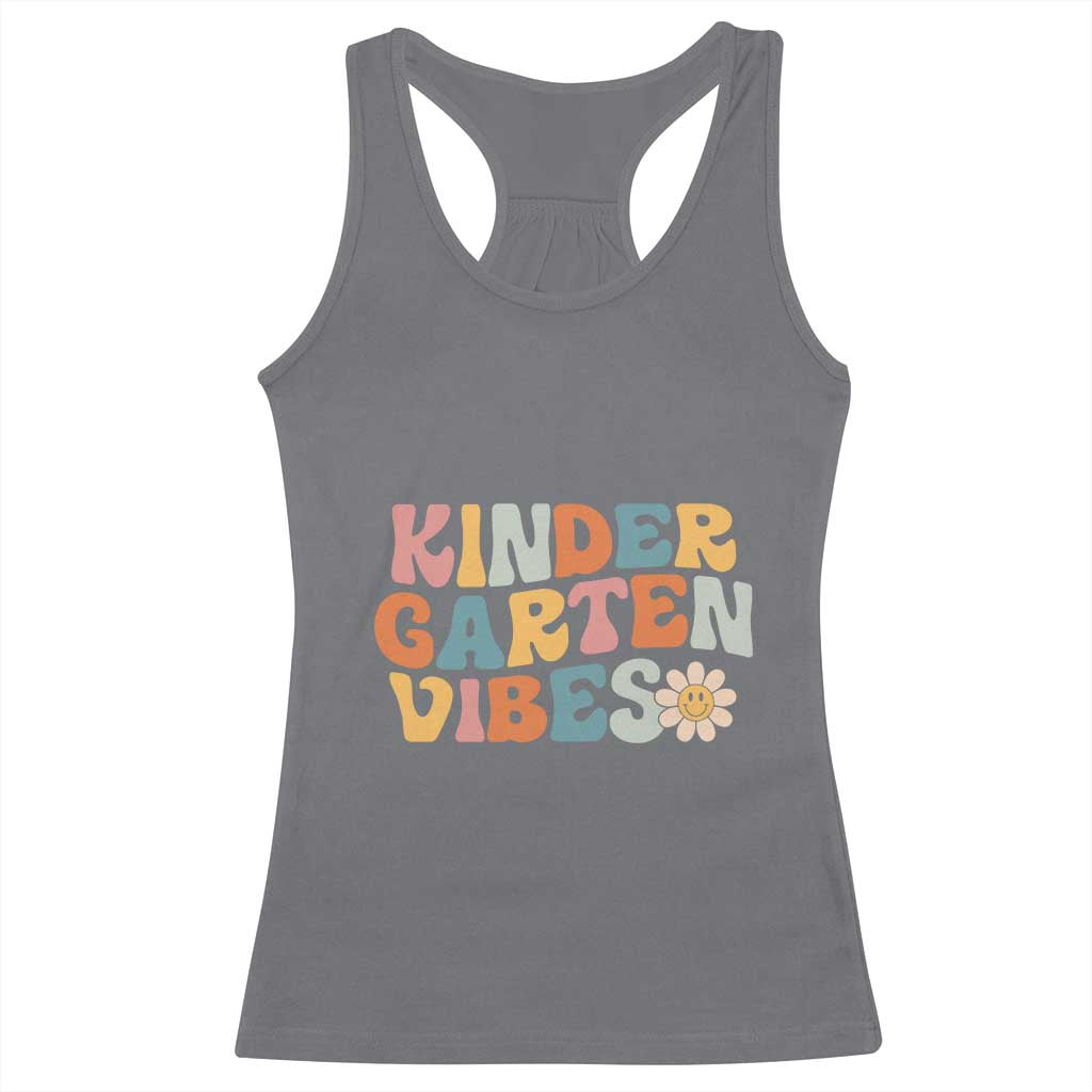 Retro Kindergarten Vibes Racerback Tank Top Cute Kinder Crew First Day of School