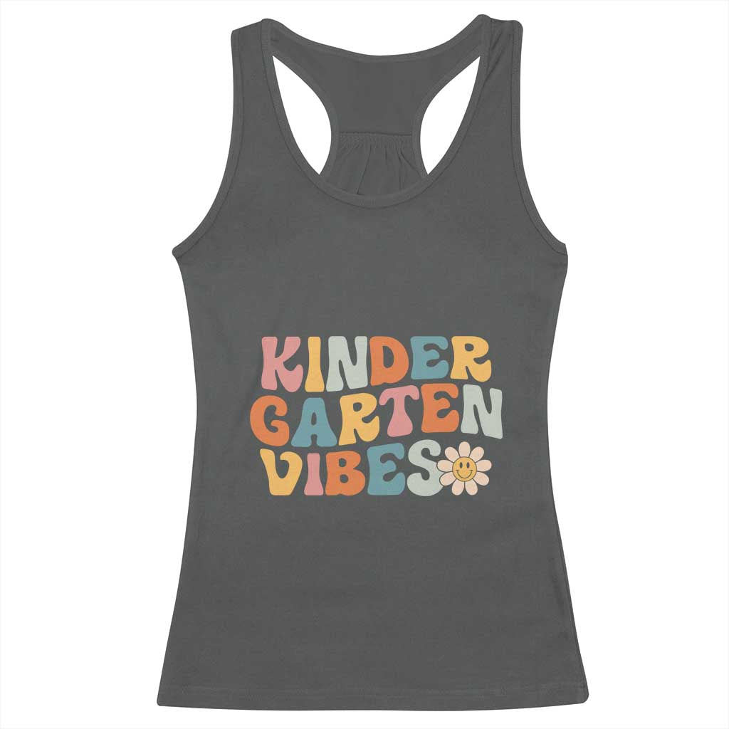 Retro Kindergarten Vibes Racerback Tank Top Cute Kinder Crew First Day of School