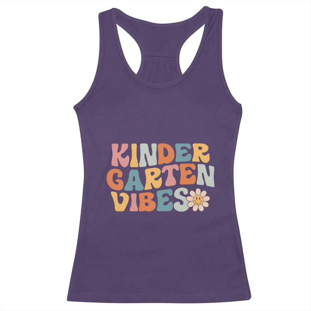 Retro Kindergarten Vibes Racerback Tank Top Cute Kinder Crew First Day of School