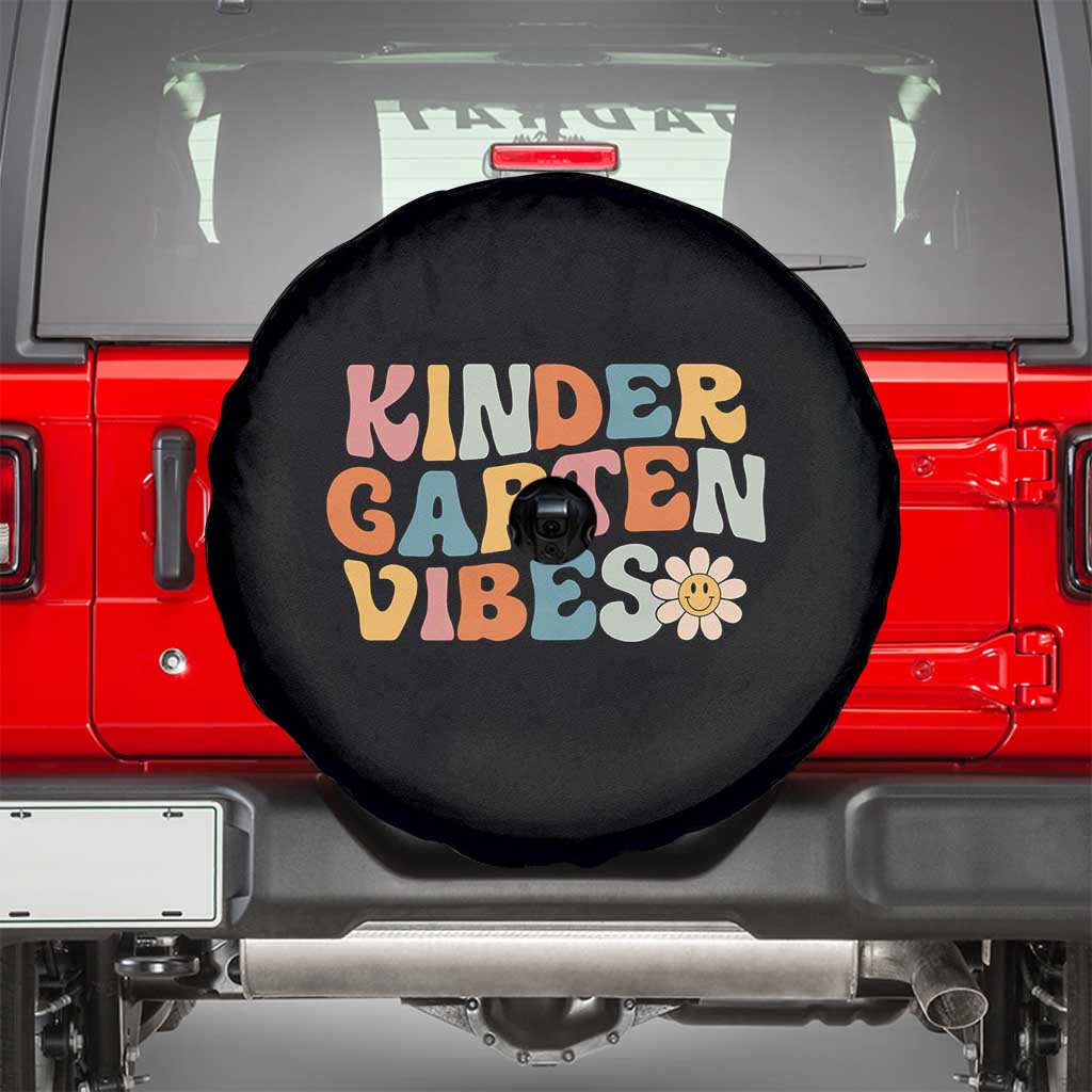 Retro Kindergarten Vibes Spare Tire Cover Cute Kinder Crew First Day of School