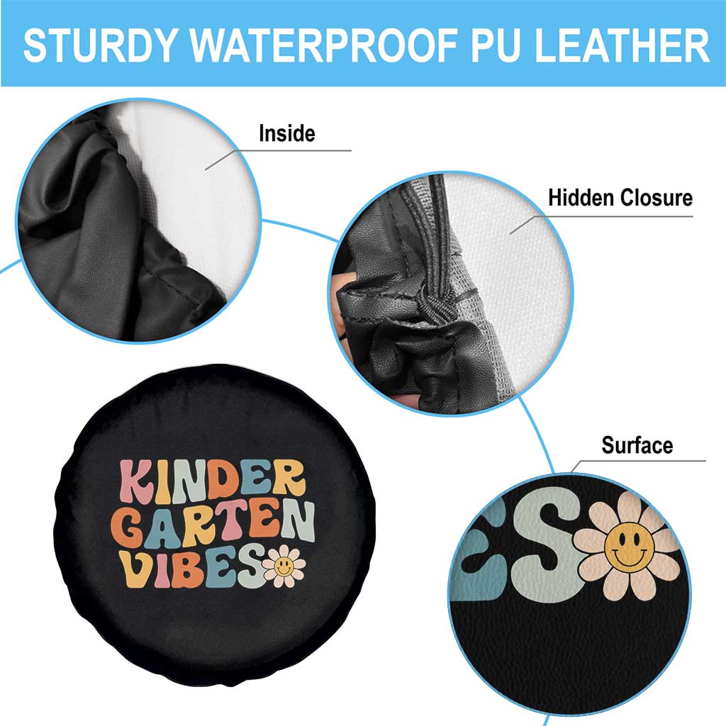Retro Kindergarten Vibes Spare Tire Cover Cute Kinder Crew First Day of School
