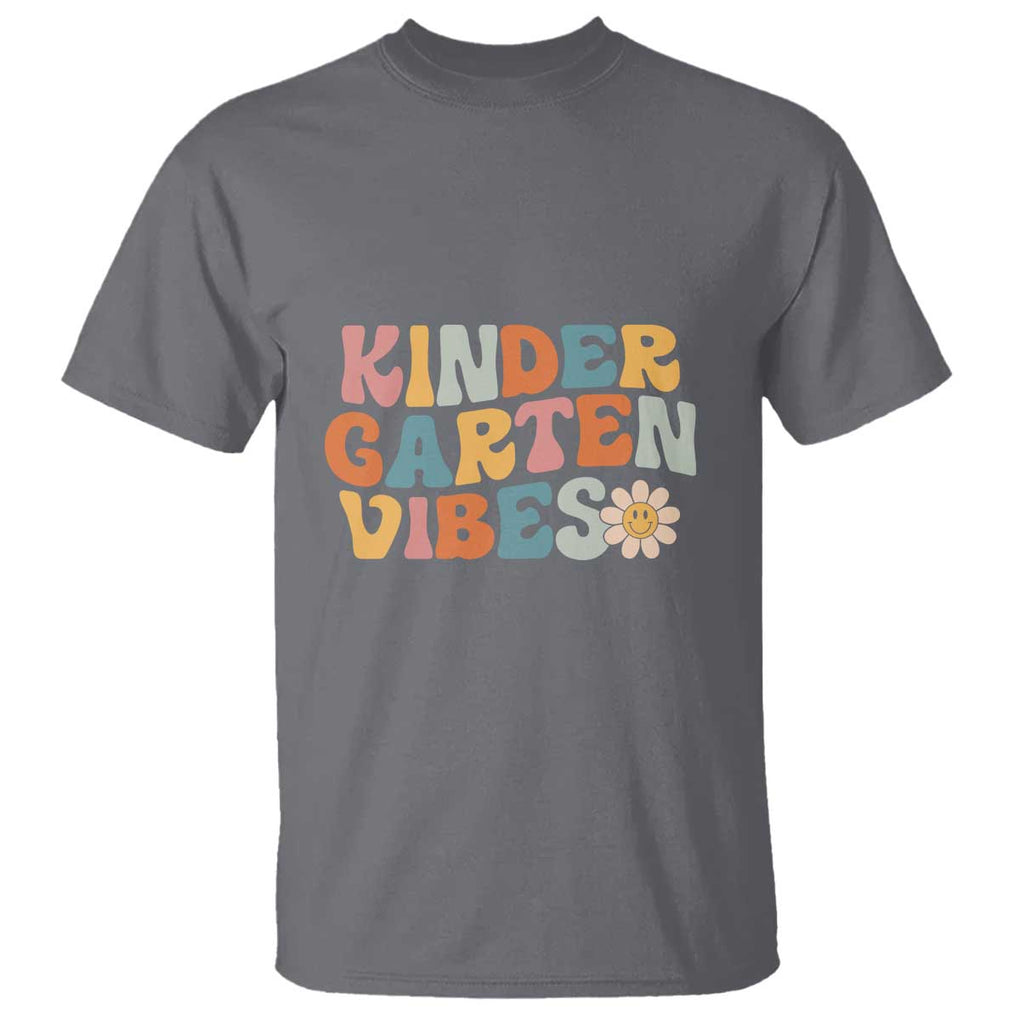 Retro Kindergarten Vibes T Shirt Kinder Crew, First Day of School TS01 Charcoal Print Your Wear