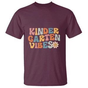 Retro Kindergarten Vibes T Shirt Kinder Crew, First Day of School TS01 Maroon Print Your Wear