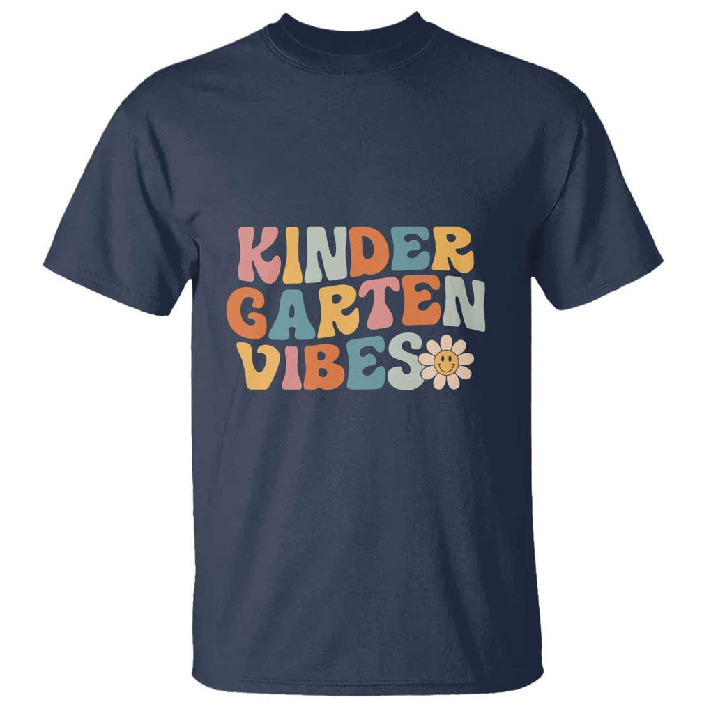 Retro Kindergarten Vibes T Shirt Kinder Crew, First Day of School TS01 Navy Print Your Wear