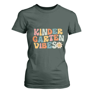 Retro Kindergarten Vibes T Shirt For Women Cute Kinder Crew First Day of School
