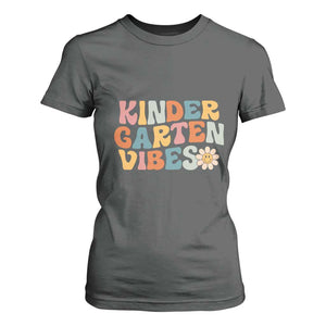 Retro Kindergarten Vibes T Shirt For Women Cute Kinder Crew First Day of School