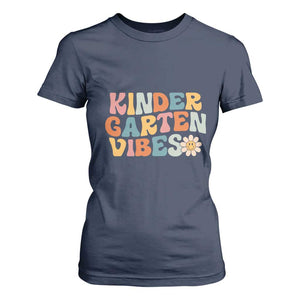 Retro Kindergarten Vibes T Shirt For Women Cute Kinder Crew First Day of School