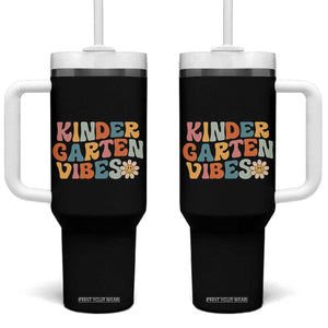 Retro Kindergarten Vibes Tumbler With Handle Cute Kinder Crew First Day of School