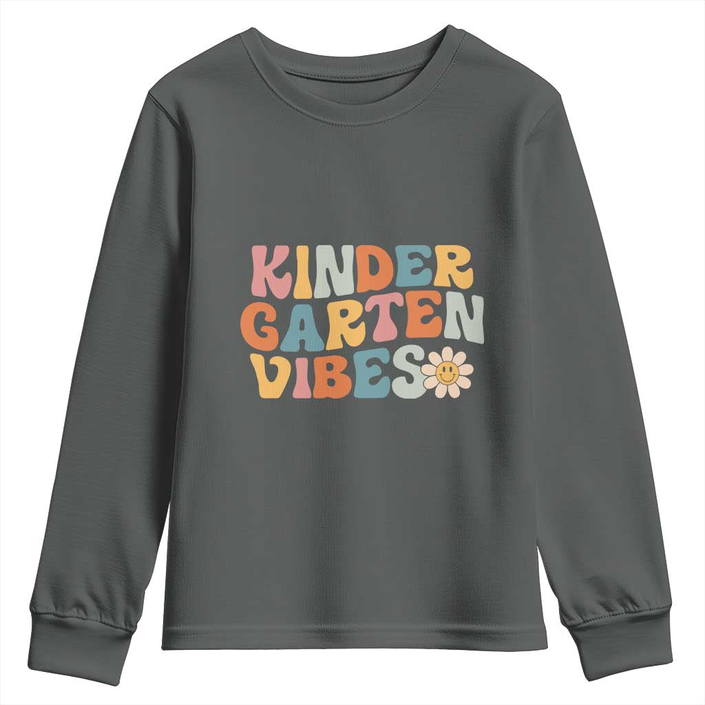 Retro Kindergarten Vibes Youth Sweatshirt Cute Kinder Crew First Day of School