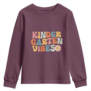 Retro Kindergarten Vibes Youth Sweatshirt Cute Kinder Crew First Day of School