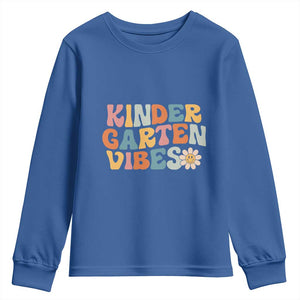 Retro Kindergarten Vibes Youth Sweatshirt Cute Kinder Crew First Day of School