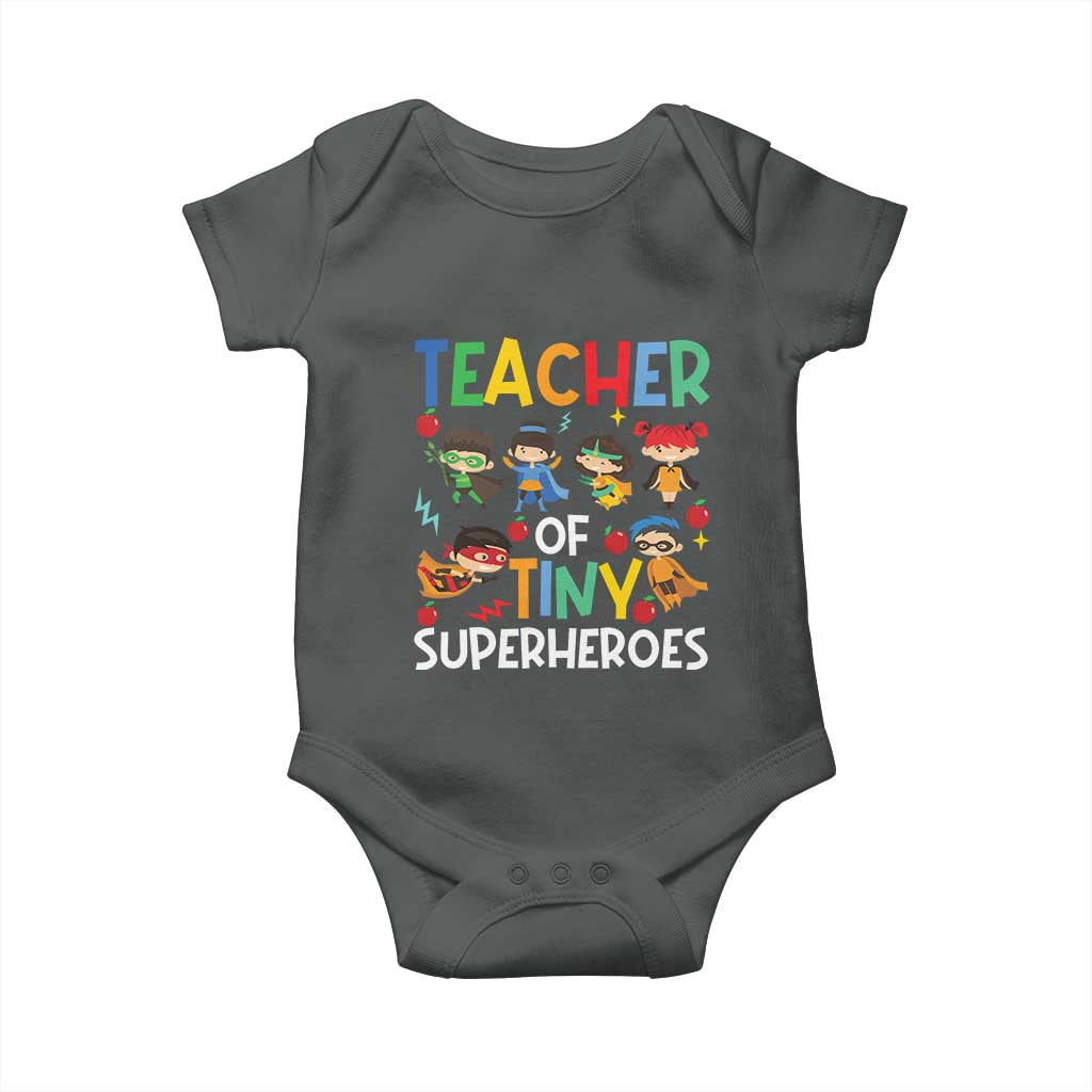 Teacher of Tiny Superheroes Baby Onesie Funny 100th Day of School