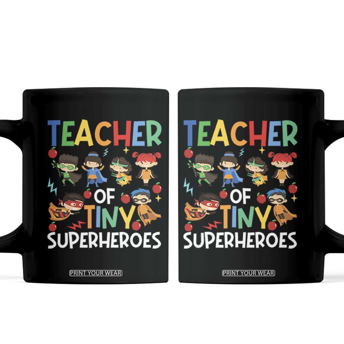 Teacher of Tiny Superheroes Coffee Mug Funny 100th Day of School