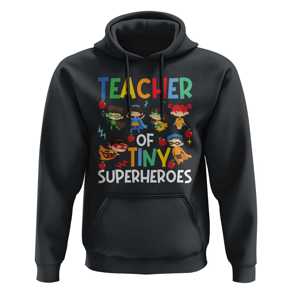 Teacher of Tiny Superheroes Hoodie Funny 100th Day of School TS01 Black Print Your Wear
