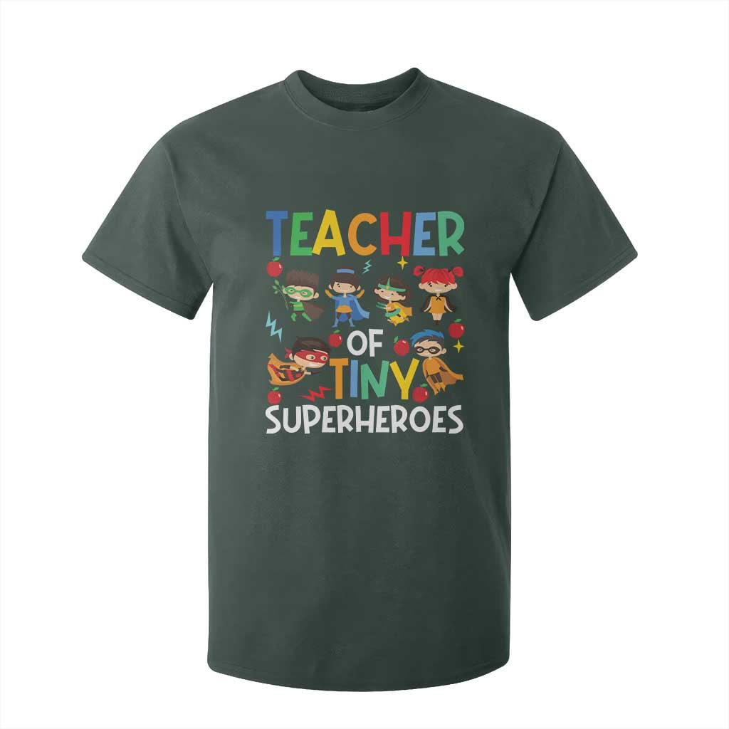Teacher of Tiny Superheroes T Shirt For Kid Funny 100th Day of School