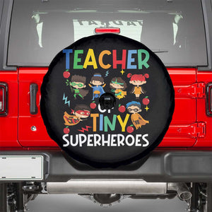 Teacher of Tiny Superheroes Spare Tire Cover Funny 100th Day of School