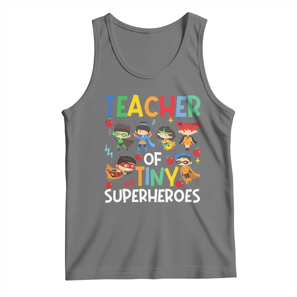 Teacher of Tiny Superheroes Tank Top Funny 100th Day of School
