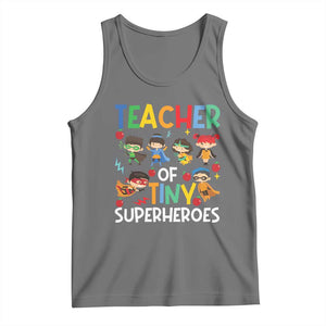 Teacher of Tiny Superheroes Tank Top Funny 100th Day of School
