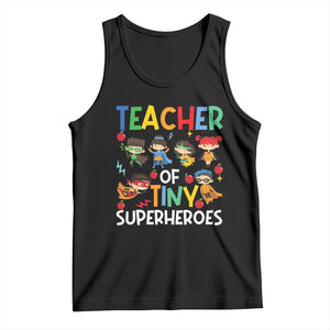 Teacher of Tiny Superheroes Tank Top Funny 100th Day of School
