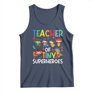 Teacher of Tiny Superheroes Tank Top Funny 100th Day of School