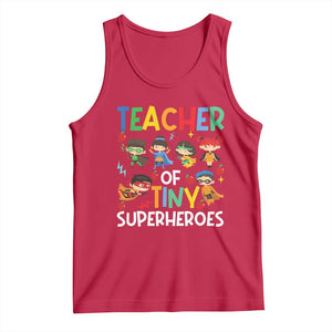 Teacher of Tiny Superheroes Tank Top Funny 100th Day of School