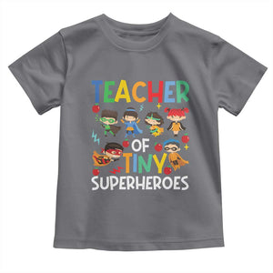 Teacher of Tiny Superheroes Toddler T Shirt Funny 100th Day of School