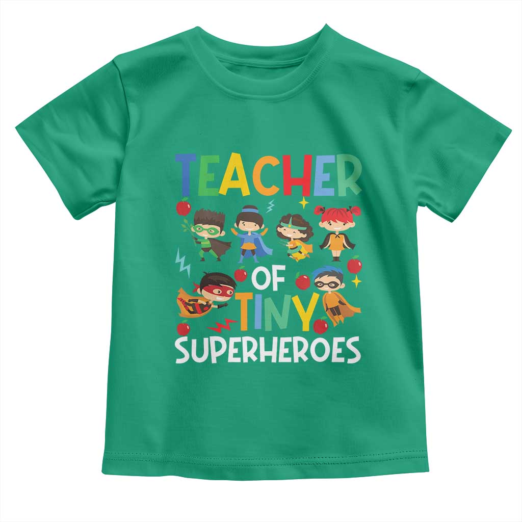 Teacher of Tiny Superheroes Toddler T Shirt Funny 100th Day of School
