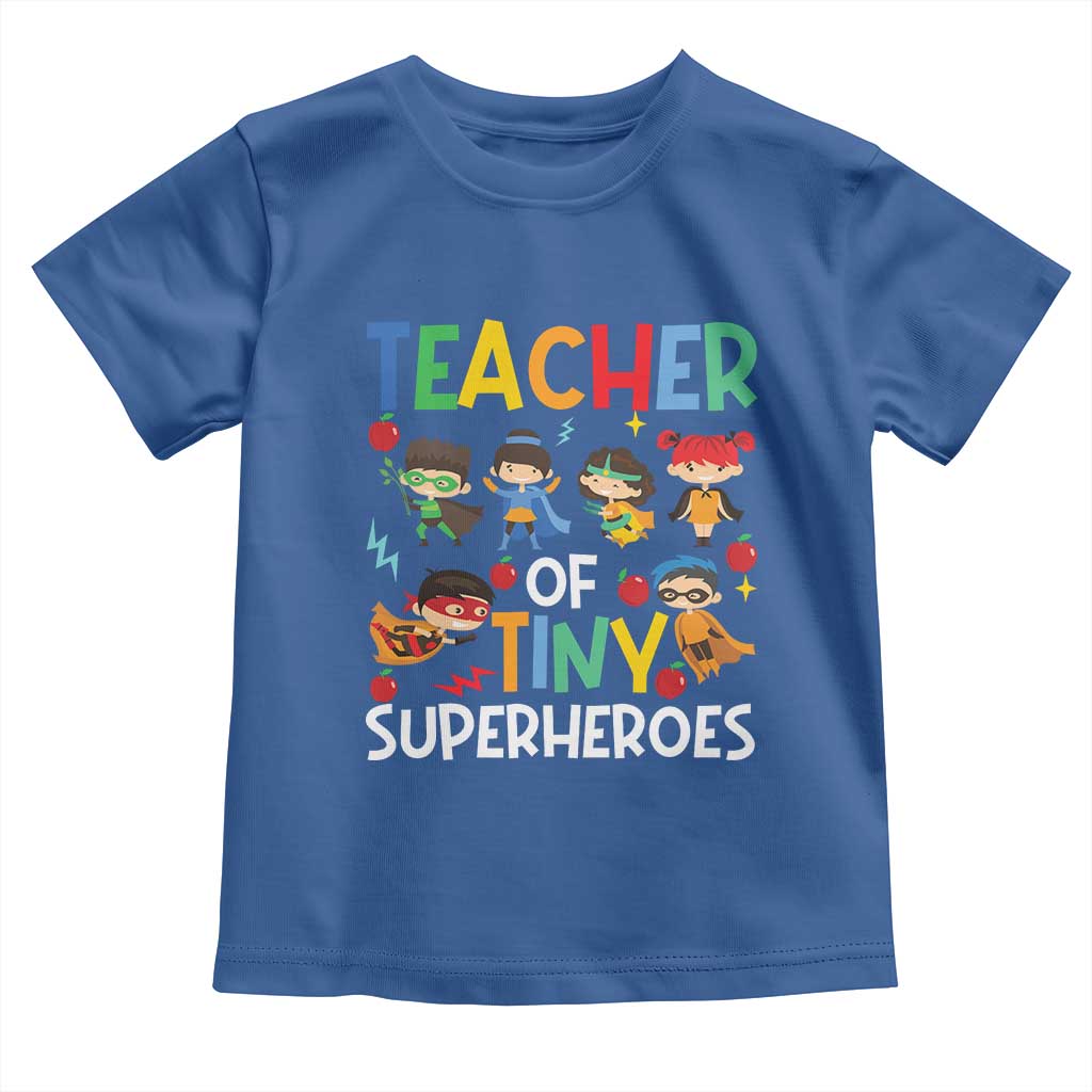 Teacher of Tiny Superheroes Toddler T Shirt Funny 100th Day of School