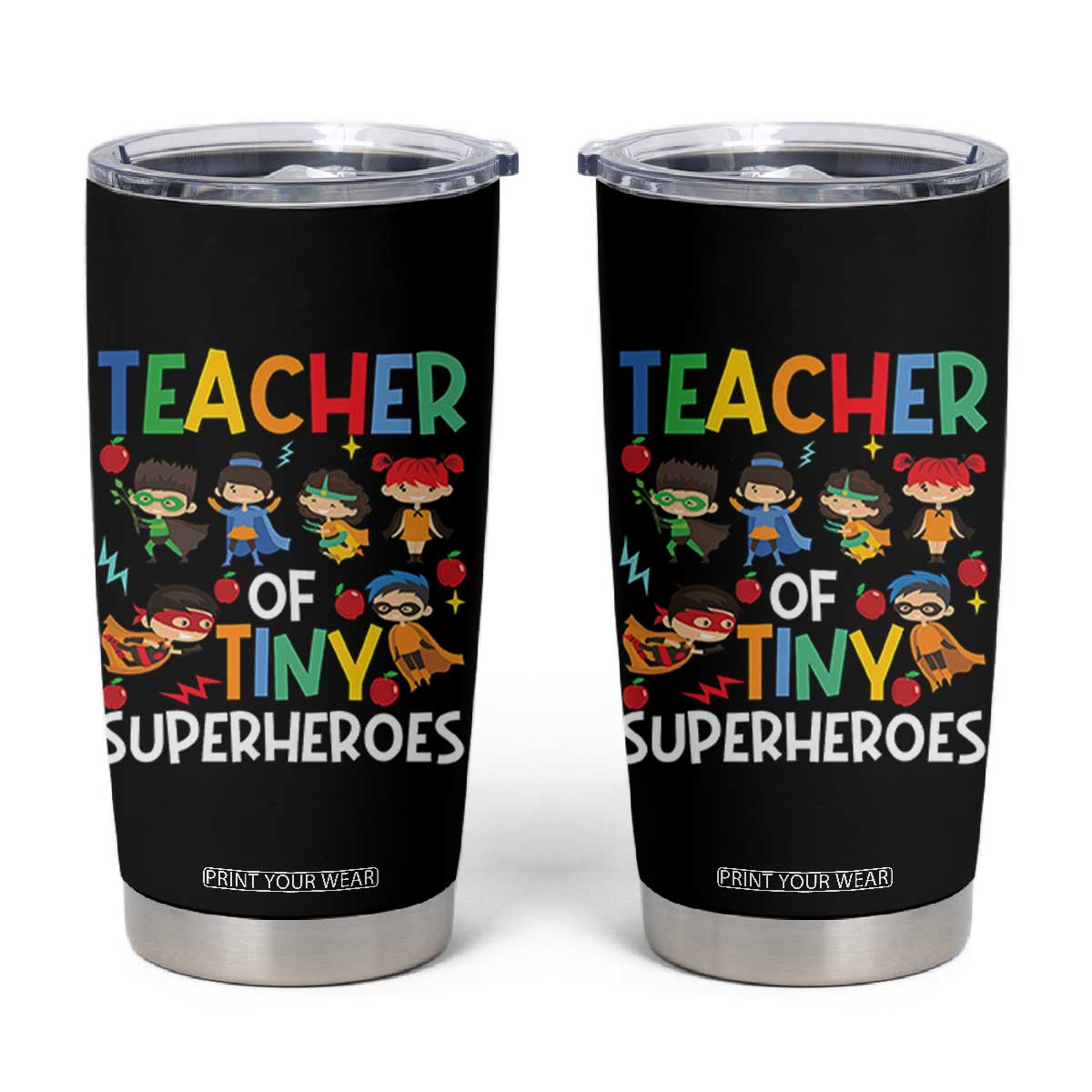 Teacher of Tiny Superheroes Tumbler Cup Funny 100th Day of School