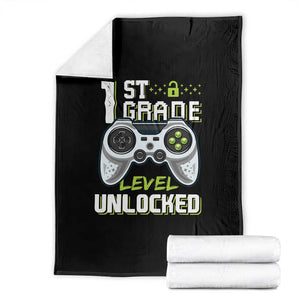 Leveling Up To School Funny Gamer Boys Throw Blanket First Day Back to School Gift