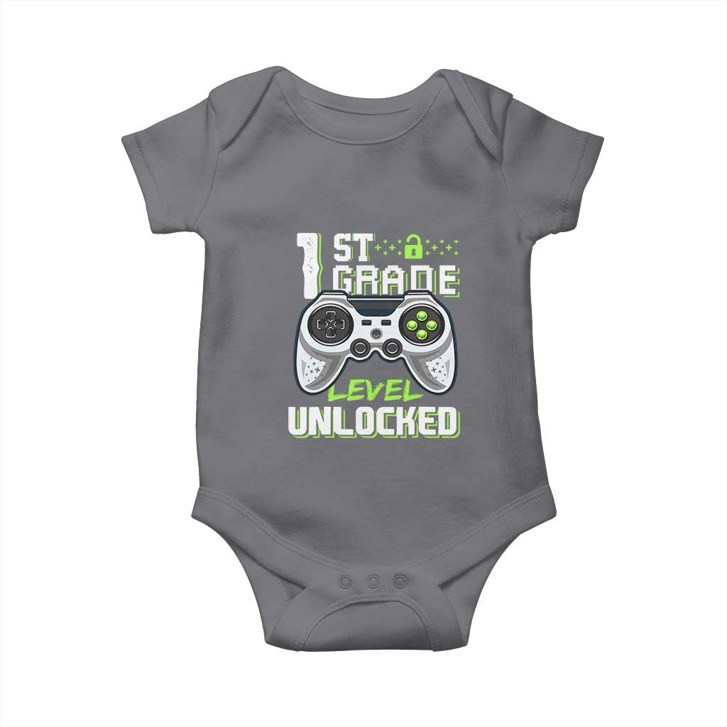 Leveling Up To School Funny Gamer Boys Baby Onesie First Day Back to School Gift