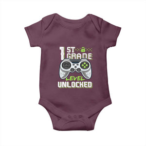 Leveling Up To School Funny Gamer Boys Baby Onesie First Day Back to School Gift