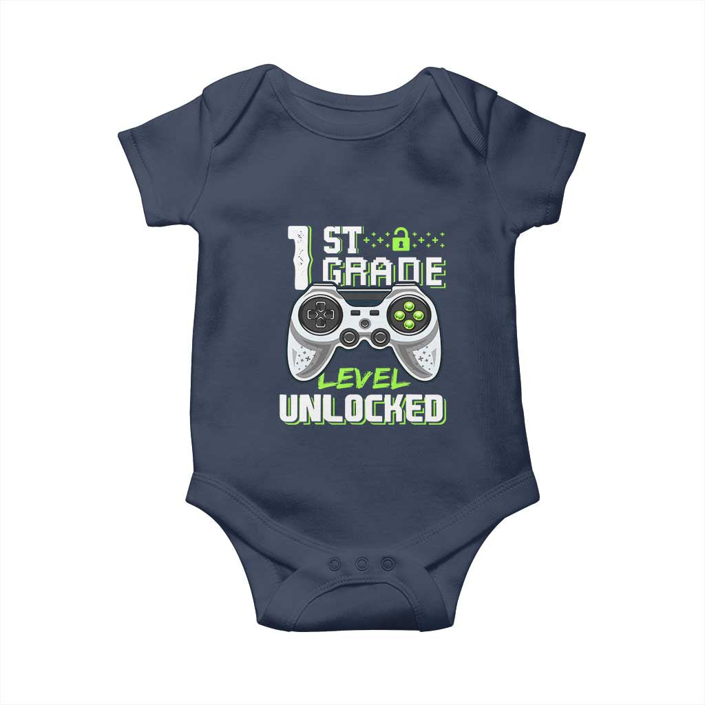 Leveling Up To School Funny Gamer Boys Baby Onesie First Day Back to School Gift