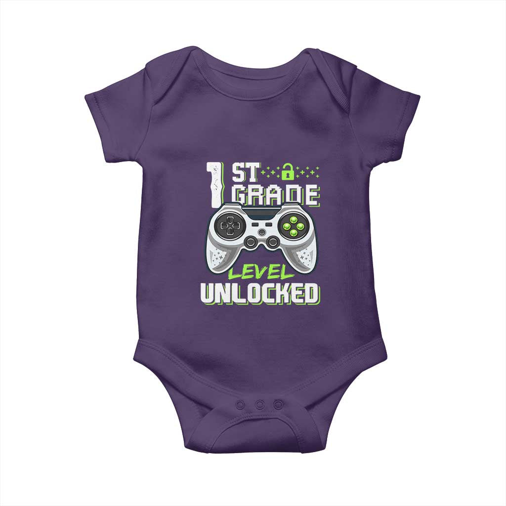 Leveling Up To School Funny Gamer Boys Baby Onesie First Day Back to School Gift