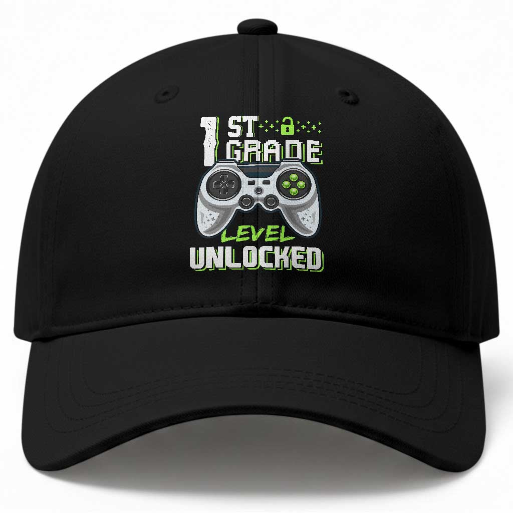 Leveling Up To School Funny Gamer Boys Baseball Cap First Day Back to School Gift