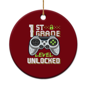 Leveling Up To School Funny Gamer Boys Ceramic Ornament First Day Back to School Gift
