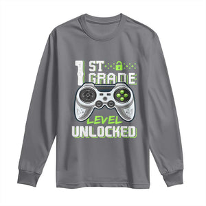 Leveling Up To School Funny Gamer Boys Long Sleeve Shirt First Day Back to School Gift